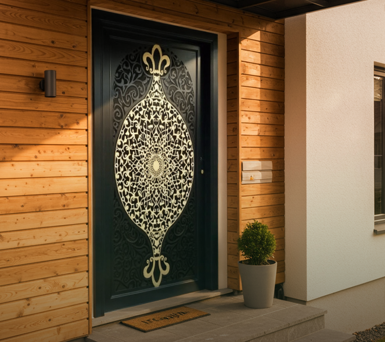 بوابة ليزر ثنائية مع ديكور نحاسي