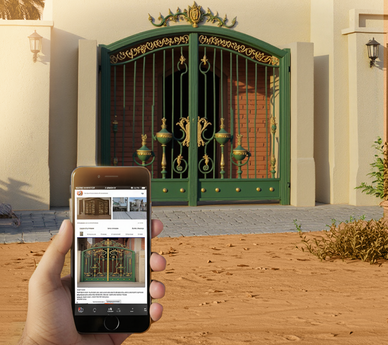 بوابة ليزر ثنائية مع ديكور نحاسي