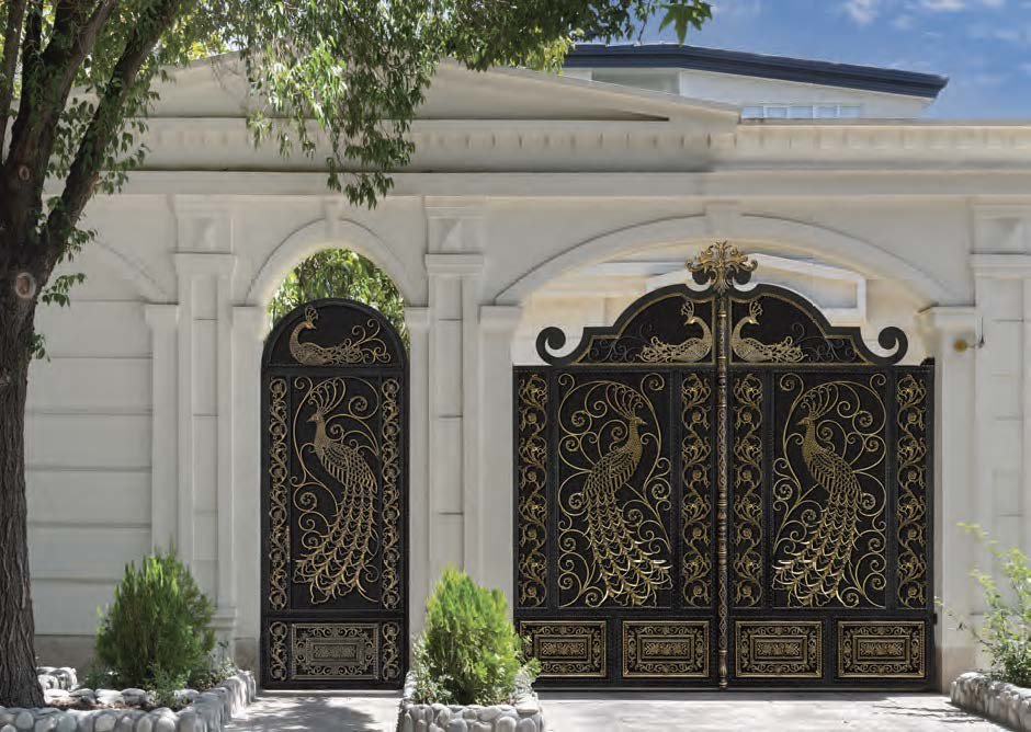 بوابة ليزر ثنائية مع ديكور نحاسي